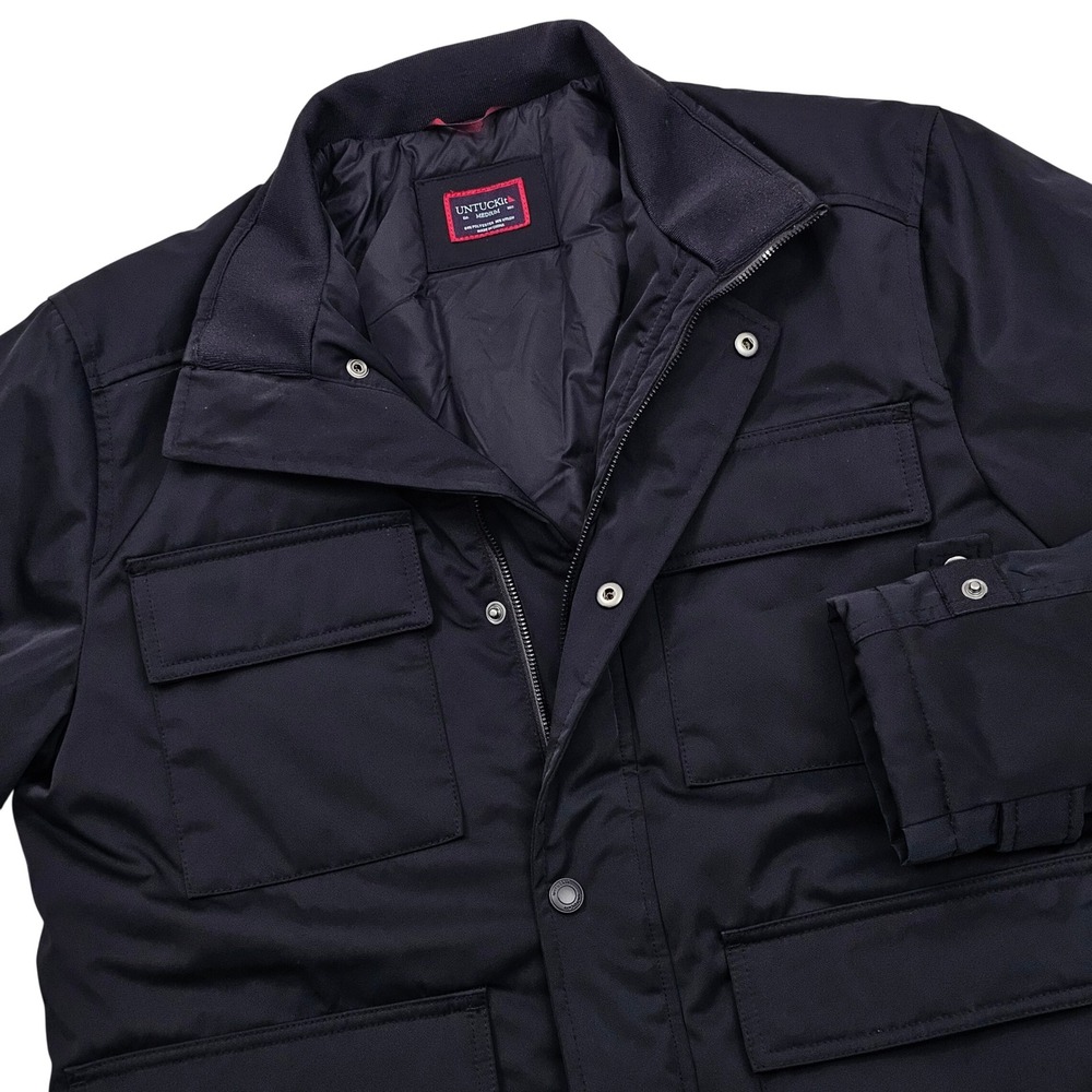 UNTUCKit Moreto Field Jacket Mens Medium Black Puffer Utility Quilted Commuter